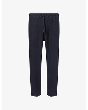 Derek Rose Vienna Drawstring Linen Pants - Blue
