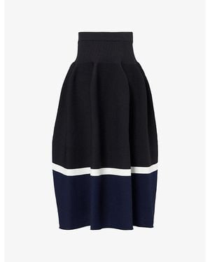 CFCL Pottery Gathered Knitted Midi Skirt - Blue