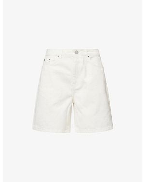 The Couture Club Regular-Fit Straight-Leg Denim Shorts - White