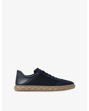 Jimmy Choo Diamond Flex Midnight Mix Leather Mix And Textured Air Mesh Low Top Trainers - Blue