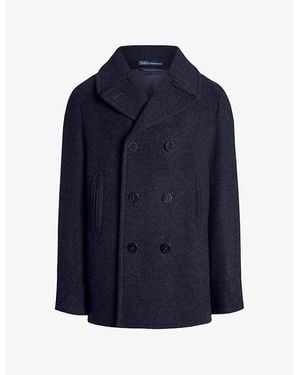 Polo Ralph Lauren Lapel-Collar Double-Breasted Coat - Blue