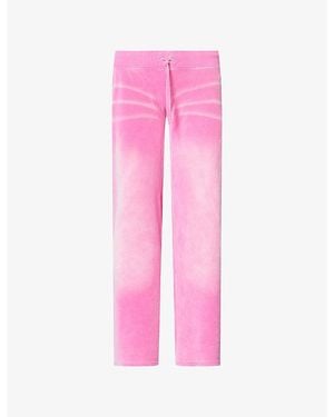 Juicy Couture Embroidered-Logo Straight-Leg Cotton-Blend Jogging Bottoms - Pink