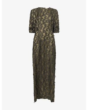 Gabriela Hearst Coretta Fil Coupé Silk-Wool Maxi Dress - Green