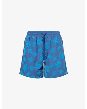 Vilebrequin Moorea Turtle-Print Swim Shorts - Blue