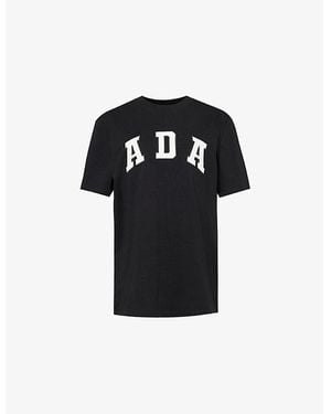 ADANOLA Logo-Embroidered Cotton-Jersey T-Shirt - Black