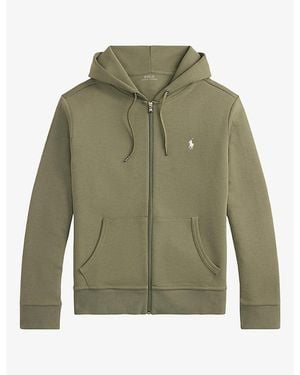 Polo Ralph Lauren Brand-Embroidered Zip-Up Cotton-Blend Hoody - Green
