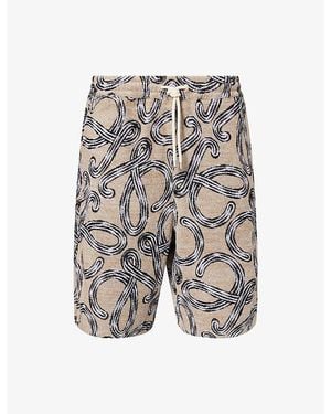 Loewe X Paula's Ibiza Monogram-Print Cotton-Terry Shorts - Gray