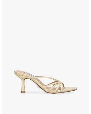 Steve Madden Edna Raffia Heeled Sandals - Metallic