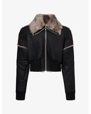 Rick Owens Flight Bomber Leather Jacket - Black