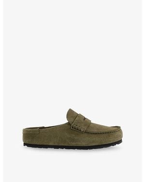Birkenstock Naples Wrapped Suede Clogs - Green