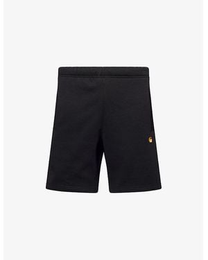 Carhartt Logo-Embroidered Relaxed-Fit Cotton Sweat Shorts - Black