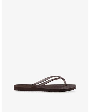Havaianas Slim Split Rubber Flip Flops - Brown
