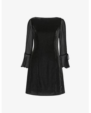 Whistles Myla Velvet Mini Dress - Black