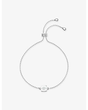 Missoma Birthstone Sterling And Dyed Magnesite Slider Bracelet - White