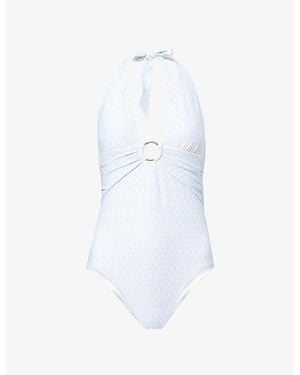 Heidi Klein Elba Ring Halter Swimsuit - White