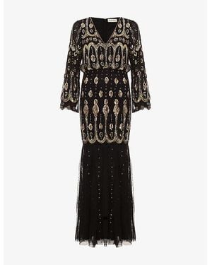 Phase Eight Sasha Sequin-Embellished Woven Maxi Dress - Black