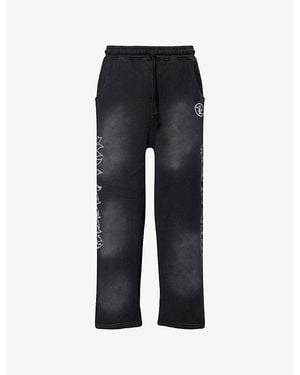 HELLSTAR Stars Shine Graffiti Cotton Jogging Bottoms - Blue