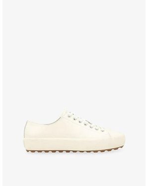 Sandro Brand-Patch Leather Low-Top Sneakers - White