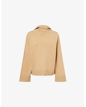 Barbour Evette Logo-Patch Wool Hoodie - Natural