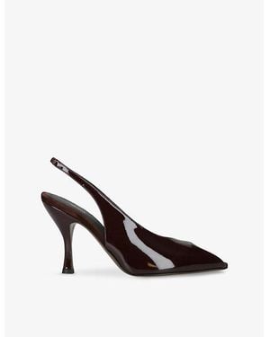 Neous Hamal Patent-Leather Slingback Courts - Brown