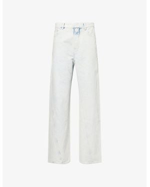 Alaïa Twisted Straight-Leg Denim Jeans - White