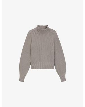 HUGO Roll-Neck Relaxed-Fit Wool And Cashmere-Blend Jumper - Grey