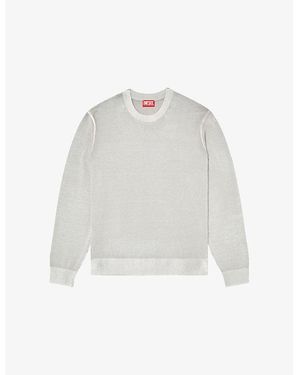 DIESEL K-Larence-B Faded Cotton-Knit Jumper - White
