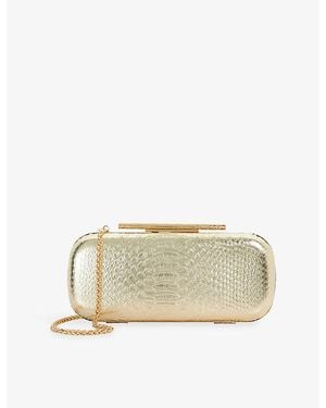 Dune Body Oval Leather Clutch Bag - Natural