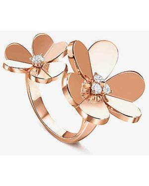 Van Cleef & Arpels Frivole Between The Finger 18Ct Rose- And 0.24Ct Diamond Ring - White