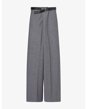 DARKPARK Gaia Wide-Leg Wool Blend Trousers - Grey