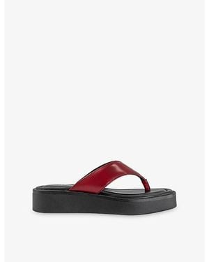 Vagabond Shoemakers Danya Platform Leather Sandals - Red