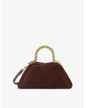 BVLGARI Geraldine Guyot X Serpentine Mini Leather Top Handle Bag - Brown