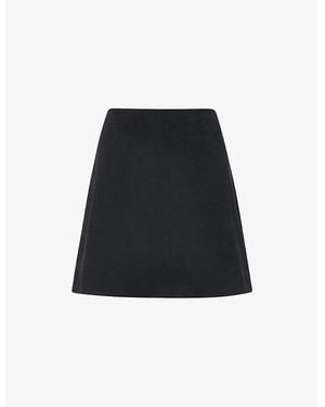 Whistles A-Line Suede Mini Skirt - Black