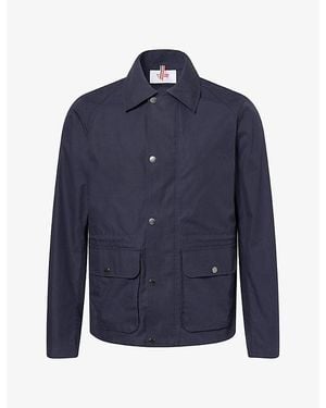 Orlebar Brown Dwight Tailored Cotton Field Jacket - Blue