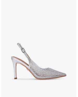 Carvela Kurt Geiger Lovebird Rhinestone-Embellished Vinyl Slingback Courts - White
