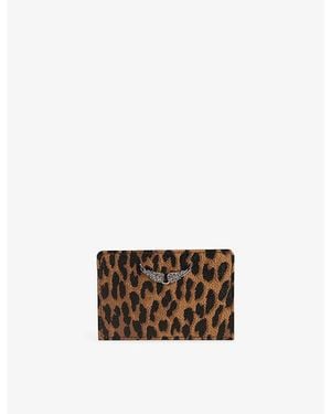 Zadig & Voltaire Zv Leopard Leather Pass Holder - Brown