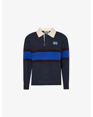 Patagonia Rugby Striped Wool-Blend Sweater - Blue