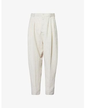 Jacquemus Fernando Wide-Leg Cotton-Blend Pants - White