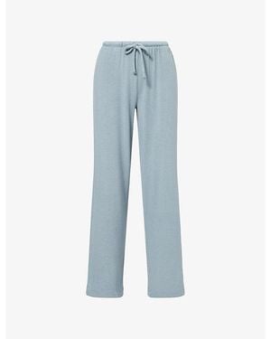 Eberjey Cosy Time Wide-Leg Stretch-Woven Trousers - Blue