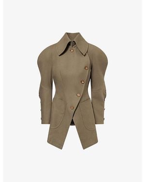 Vivienne Westwood Gale Asymmetric Cotton-Blend Coat - Green