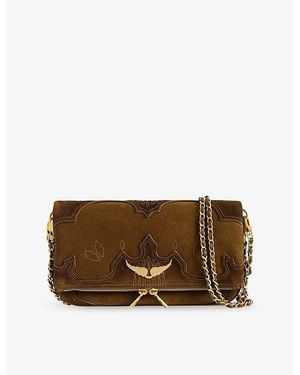 Zadig & Voltaire Rock Western Suede Clutch Bag - Brown