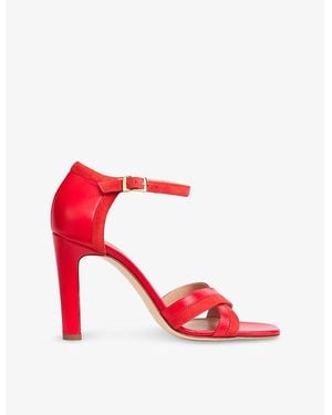 LK Bennett Lennon Heeled Leather Sandals - Red