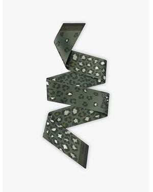Cartier Panthère Dots Bandeau Printed Silk-Twill Scarf - Green
