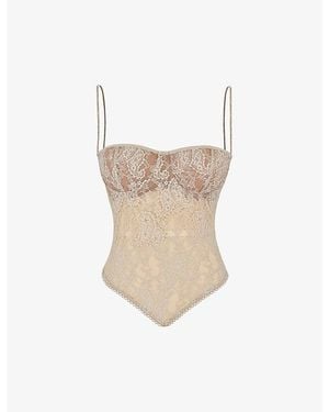 House Of Cb Fernanda Handkerchief-Hem Lace Top - White