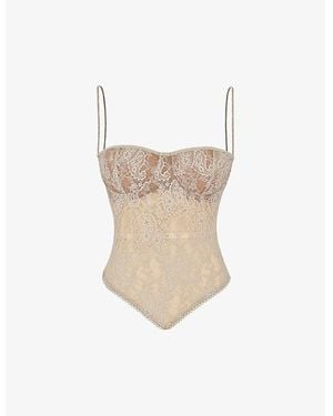 House Of Cb Fernanda Handkerchief-Hem Lace Top - White