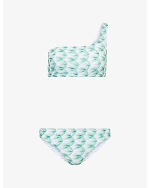 Missoni Floral Asymmetric Bikini Set - Blue