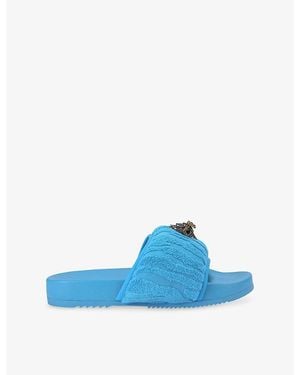 Kurt Geiger Eagle Puff Fabric Slides - Blue