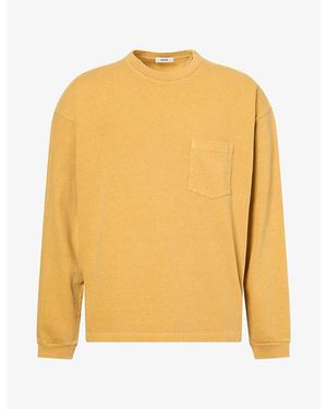 Agolde Lucan Patch-Pocket Cotton T-Shirt - Yellow
