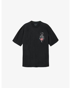 AllSaints Scimitar Graphic-Print Cotton T-Shirt - Black