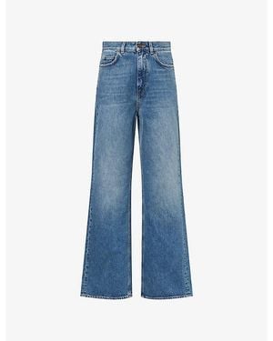 ME+EM High-Rise Straight-Leg Denim Jeans - Blue